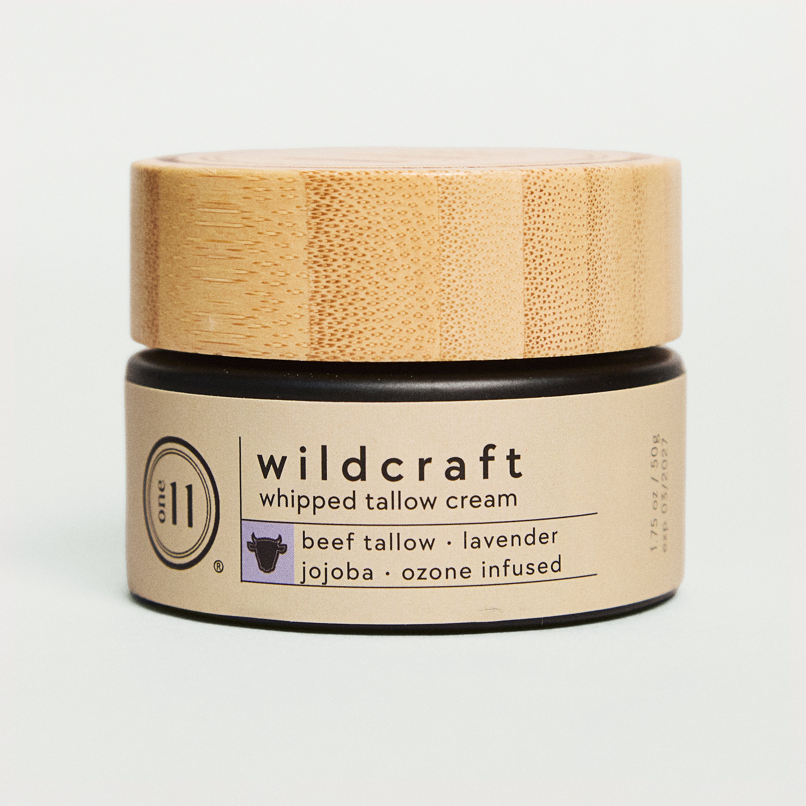 ONE11 Wildcraft Whipped Tallow Cream in a glass jar